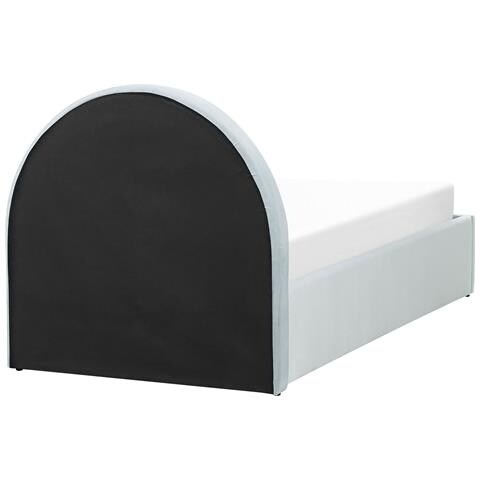 Letto Singolo Con Contenitore Velluto Azzurro 90 X 200 Cm Anet - Foto 2