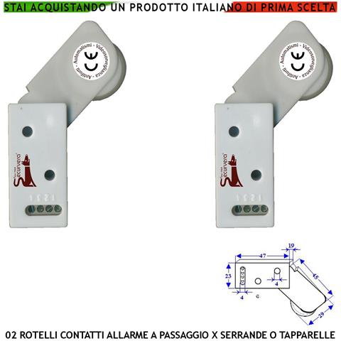 Sensore Antifurto Tapparella 2 Rotello Protegge La Serranda Dal Sollevamento La Rotella Antiusura Spinta Da Molla Con - Foto 1