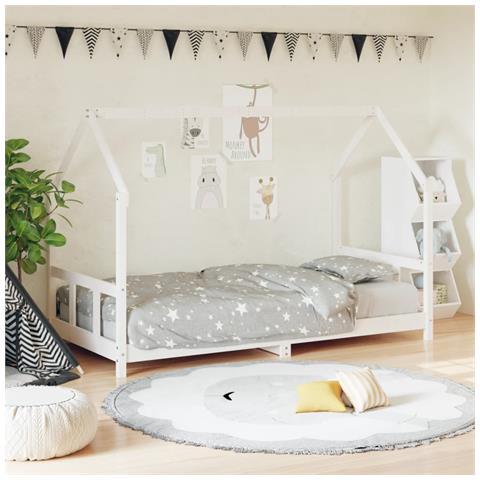 Giroletto Per Bambini Bianco 90x200cm In Legno Massello Di Pino - Foto 1