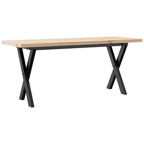 Tavolino Salotto Telaio A X 110x40x45,5cm Massello Pino E Ghisa - Foto 2