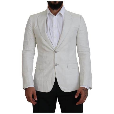 Blazer Da Giacca Slim Fit In Lino Bianco - It46 - S - Foto 1