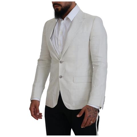Blazer Da Giacca Slim Fit In Lino Bianco - It46 - S - Foto 2