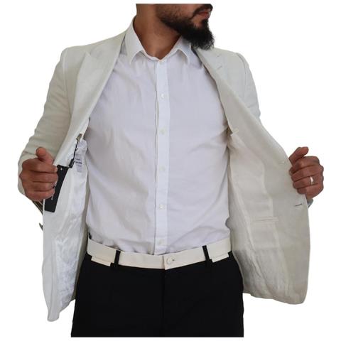 Blazer Da Giacca Slim Fit In Lino Bianco - It46 - S - Foto 5