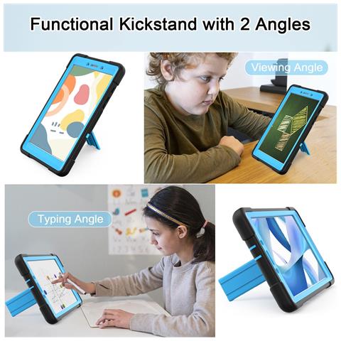 Custodia Protettiva Per Samsung Galaxy Tab A 8.4'' Con Supporto - Nero E Blu - Foto 2