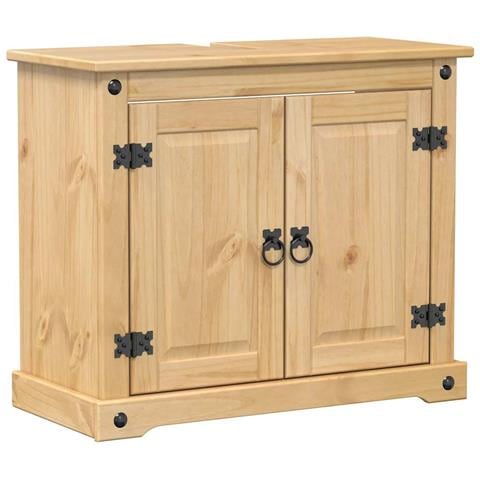 Set Mobili da Bagno 2 pz Corona in Legno Massello di Pino - Foto 9
