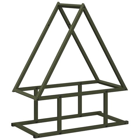 Rastrelliera per Legna da Ardere Verde Oliva 50x25x60 cm - Foto 1
