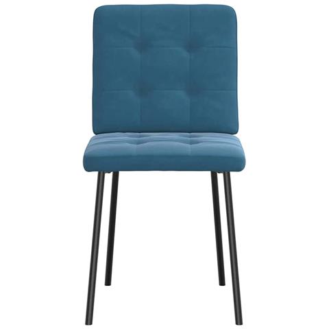 Sedie Da Pranzo 6 Pz Blu In Velluto - Foto 3