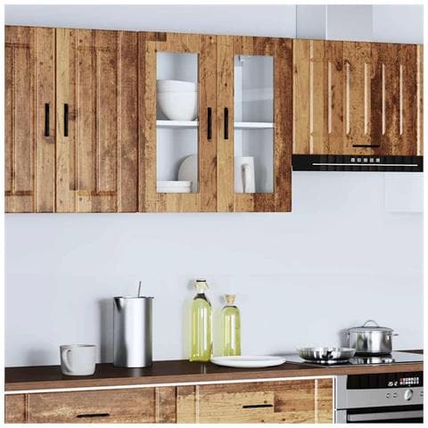 Pensile Da Cucina Con Porta In Vetro Porto Legno Vecchio - Foto 3