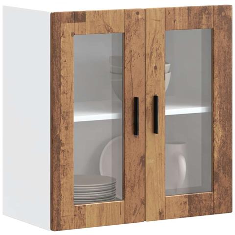 Pensile Da Cucina Con Porta In Vetro Porto Legno Vecchio - Foto 1