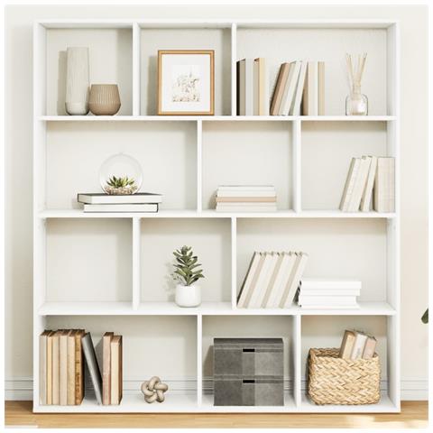 Libreria Bianca 132x29x141,5 Cm In Legno Multistrato - Foto 1