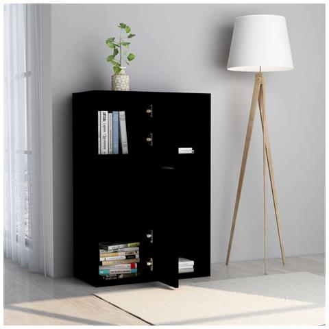 Lusso Casadino -  Armadietto Nero 60x29,5x90 Cm In Legno Multistrato - Foto 2