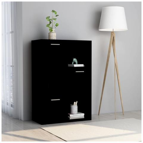 Lusso Casadino -  Armadietto Nero 60x29,5x90 Cm In Legno Multistrato - Foto 8