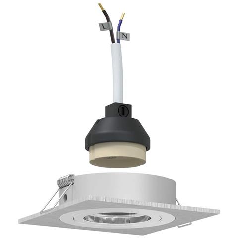 Faretti incassati 12 pz Quadrato GU10 Argento 91x91 mm - Foto 1