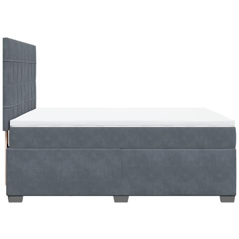 Giroletto a Molle con Materasso Grigio Scuro 140x200 cm Velluto - Foto 9