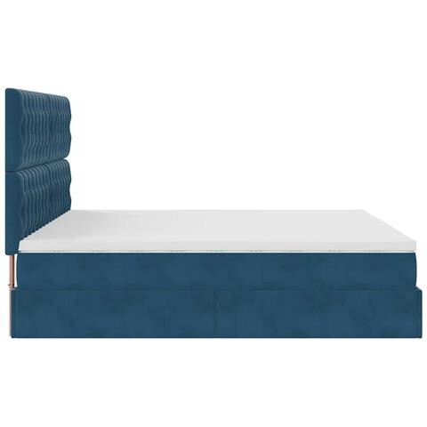 Struttura Letto Pouf con Materassi 180x200 cm Velluto - Foto 9
