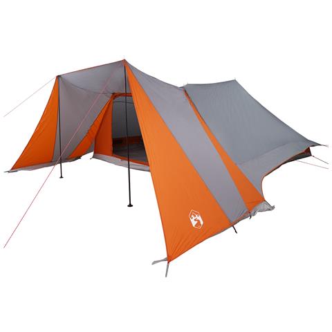 Tenda Familiare Grigia e Arancione Impermeabile per 12 Persone - Foto 1