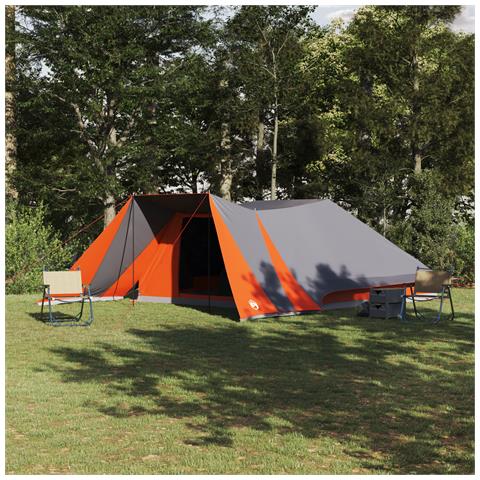 Tenda Familiare Grigia e Arancione Impermeabile per 12 Persone - Foto 2