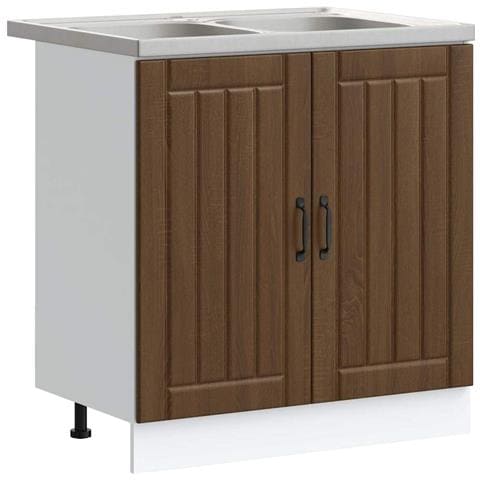 Mobile da cucina Lucca 2 pcs Marrone 80 x 46 x 81.5 cm - Foto 1