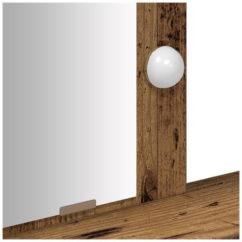 Tavolo da Trucco con Luci LED in Legno Vecchio 100x41x140 cm - Foto 9