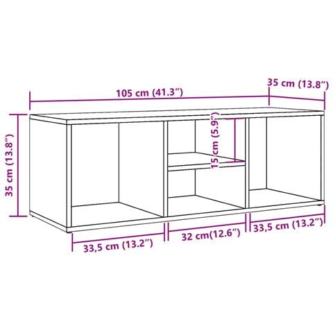 Panchina con Scarpiera Legno Antico 105x35x35 cm in Truciolato - Foto 9