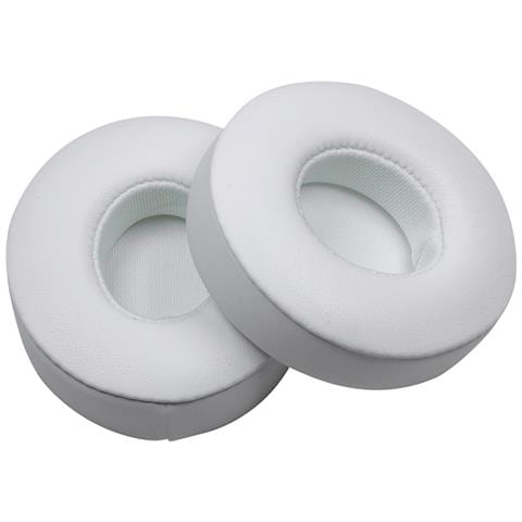 2 Cuscinetti Auricolari Di Ricambio In Pelle Proteica Compatibili Con Cuffie Beats Solo 2 E Solo 3 White - Foto 1