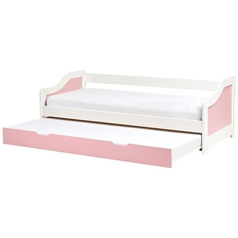 Letto Estraibile Legno Di Pino Luneray 90 X 200 Cm Rosa - Foto 2