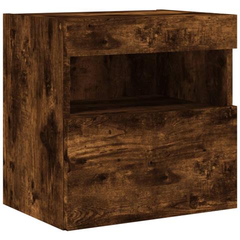 Mobili TV a Muro con LED 5pz Rovere Fumo in Legno Multistrato - Foto 9