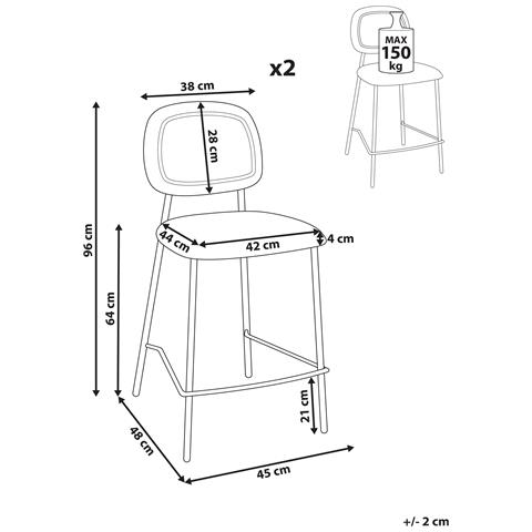 Set Di 2 Sedie Alte Duette Velluto Marrone Dorato - Foto 8
