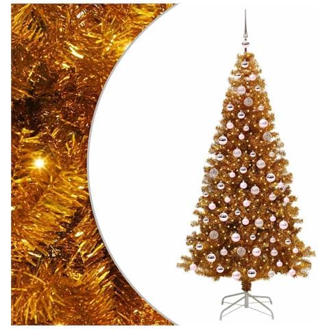 Albero di Natale con 300 LED con supporto Oro 210 cm PET - Foto 1
