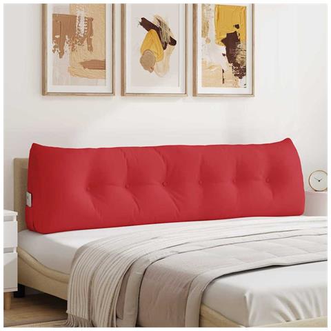 Cuscino per Schiena Rosso 180 x 24 x 50 cm Tessuto - Foto 2