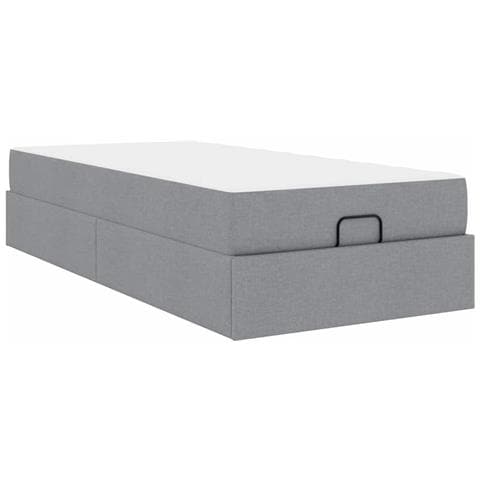 Struttura del letto Grigio chiaro 90 x 190 cm Tessuto - Foto 1