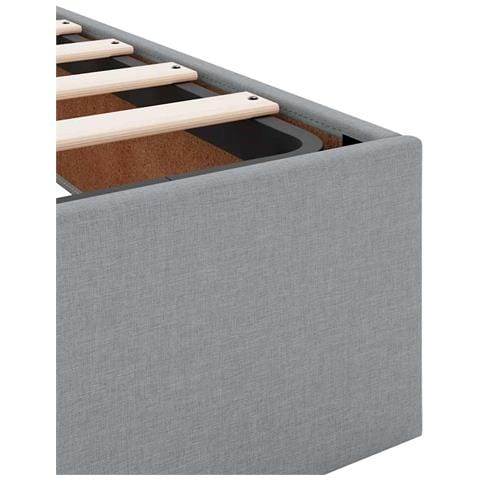 Struttura del letto Grigio chiaro 90 x 190 cm Tessuto - Foto 9