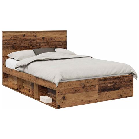 Struttura del letto Legno vecchio 140 x 190 cm Pino massello - Foto 1