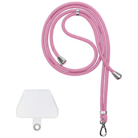 Collarino Da 150 Cm Per Smartphone In Nylon Con Fissaggio Universale, Rosa - Foto 4