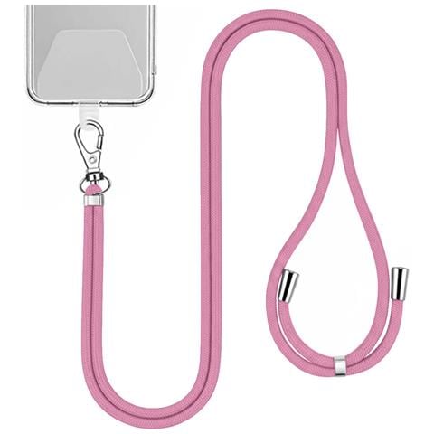 Collarino Da 150 Cm Per Smartphone In Nylon Con Fissaggio Universale, Rosa - Foto 1