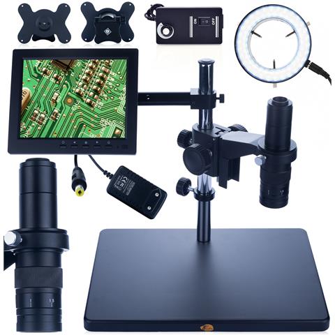 Mikroscopio Digitale Earth Pro Mcep-0.5x - Zoom 7-45x, Display 8"" | Oculare Rotante 360° | Set Con Illuminatore 56xled - Foto 1
