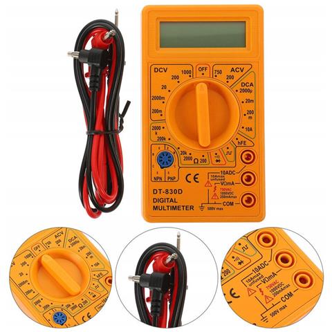 Multimetro Digitale Dt-830d - Display Lcd Hd, Misura Tensione Ac /dc, Corrente, Resistenza | Compatto E Portatile | Uso Universale - Foto 6