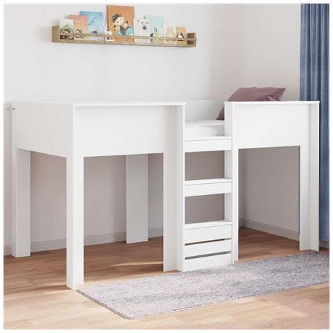 Letto a Castello per Bambini con materasso Bianco 100 x 200 cm - Foto 2