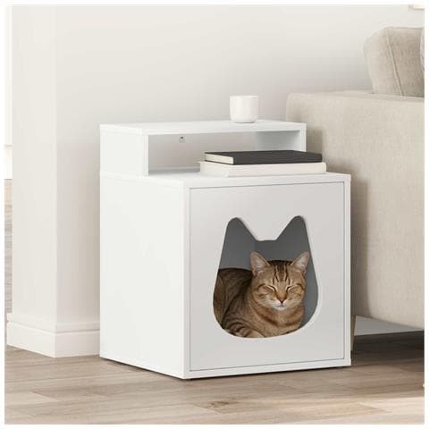 Casa per Gatti Bianco 42,5 x 40 x 53,5 cm Legno multistrato - Foto 2