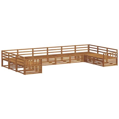 Set divani 10 pcs Naturale Legno di Acacia Massello - Foto 1