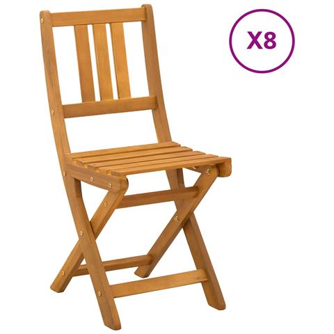 Sedie Bistro da Giardino 8 pcs Naturale 40 x 42 x 85 cm - Foto 1