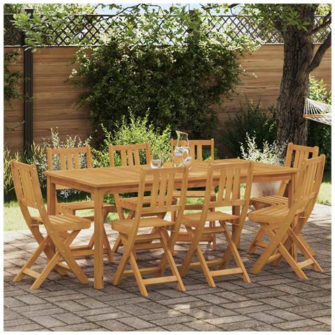 Sedie Bistro da Giardino 8 pcs Naturale 40 x 42 x 85 cm - Foto 2