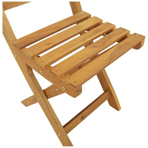 Sedie Bistro da Giardino 8 pcs Naturale 40 x 42 x 85 cm - Foto 9