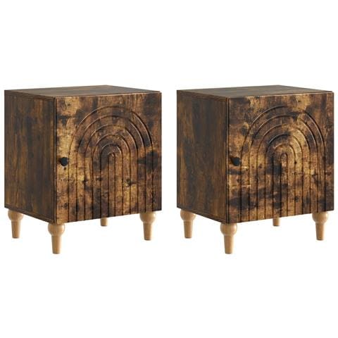 Armadio da Notte 2 pcs Rovere Fumo 43 x 34,5 x 50 cm - Foto 1