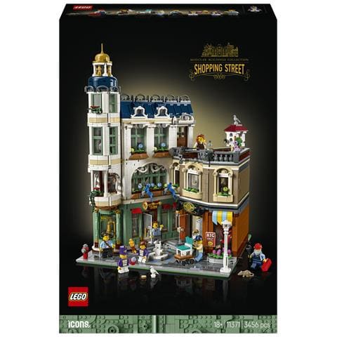 ICONS 11371 Via dello Shopping, Kit di Modellismo Modulare per Adulti, 7 Minifigure, Decorazione Fai da Te, Idea Regalo - Foto 1