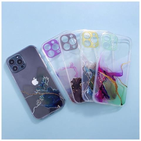 Custodia In Gel Marmo Blu Per Iphone 12 Pro - Foto 7