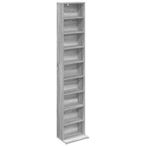 Mobile per CD Sonoma grigio 33 x 23,5 x 175 cm - Foto 1