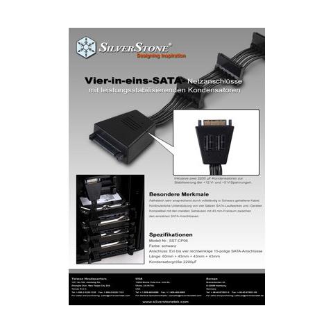 Cavo Adattatore di Alimentazione e Condensatore Sata Nera SST-CP06. - Foto 4