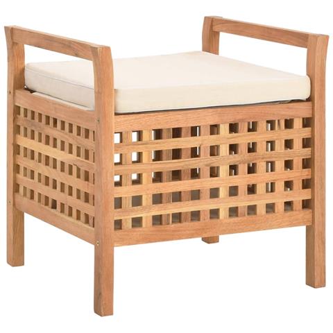 Cassapanca 49x48x49 Cm In Legno Massello Di Noce - Foto 1