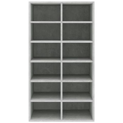 Scarpiera Grigio Cemento 54x34x100,5 cm in Legno Multistrato - Foto 2